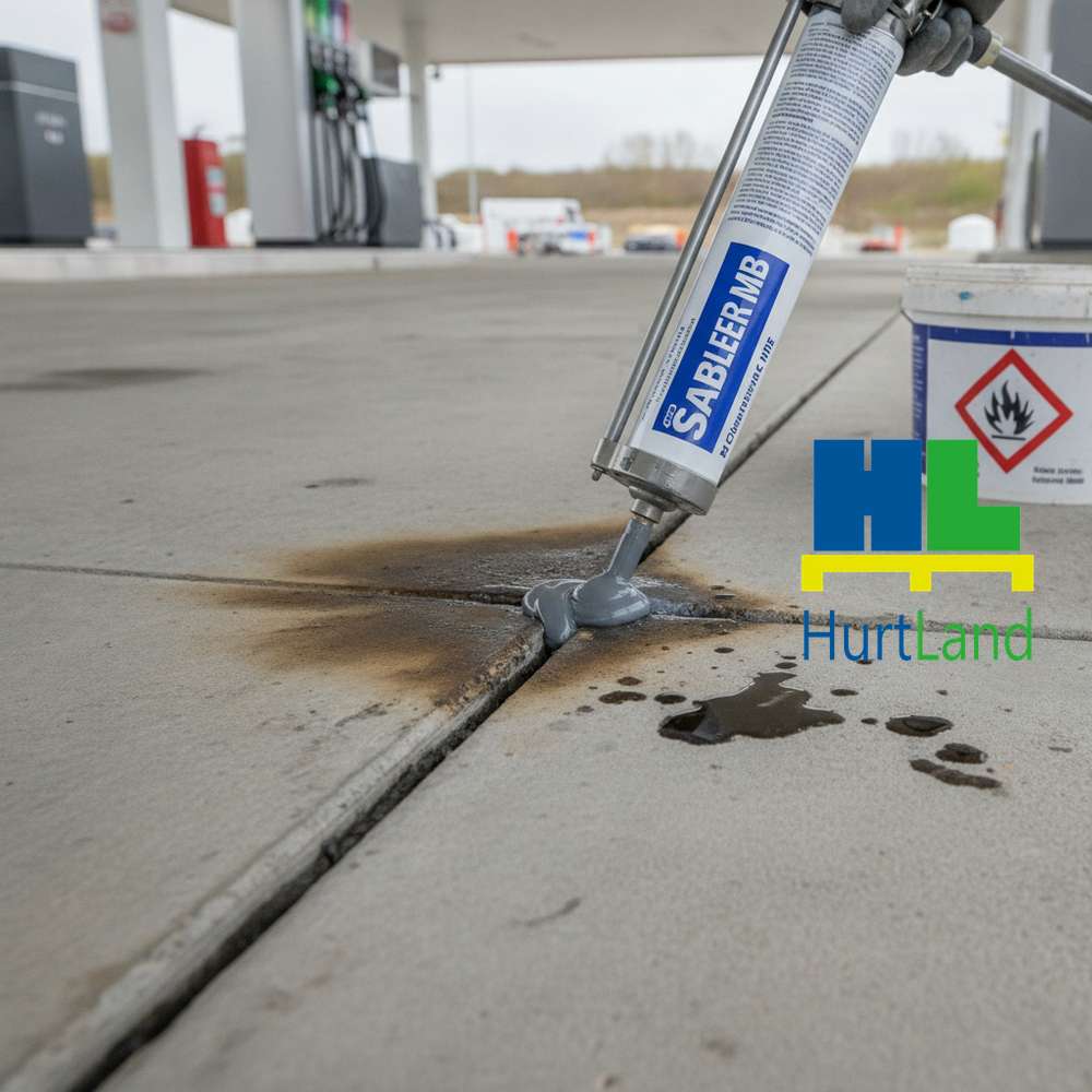 Wyciek paliwa na stacji benzynowej — SABA SEALER MB, odporny chemicznie