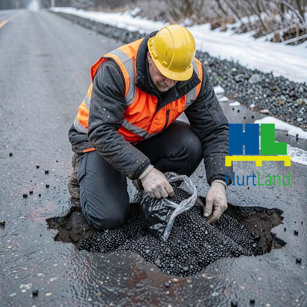 Dziura w drodze w styczniu - MAXPATCH® ASPHALT, działa w mróz