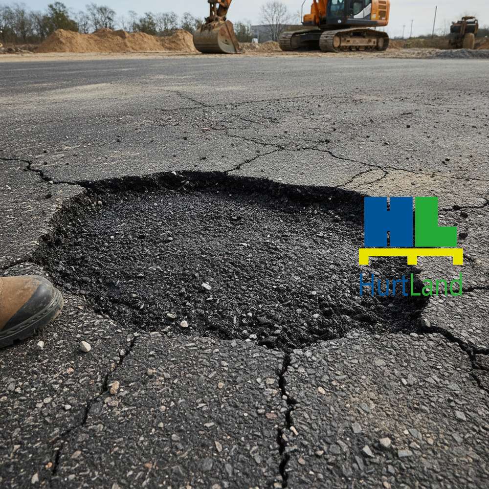 Dziura w drodze dojazdowej — masa asfaltowa na zimno jako szybka naprawa