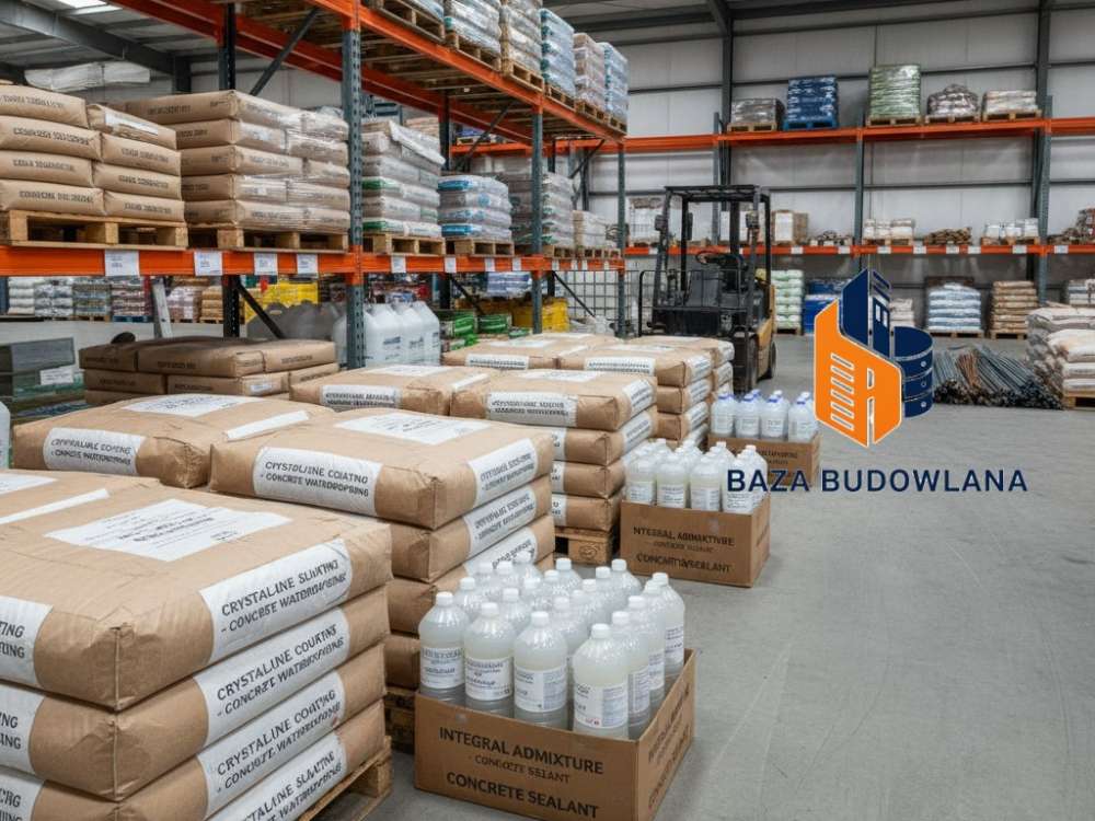 Aplikacja płynnego uszczelniacza do betonu na ścianę fundamentową w celu zapewnienia wodoszczelności.
