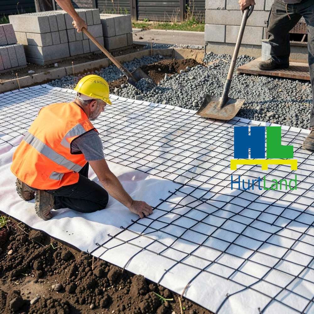Wzmocnienie podłoża pod kostkę brukową - geosiatka + geowłóknina