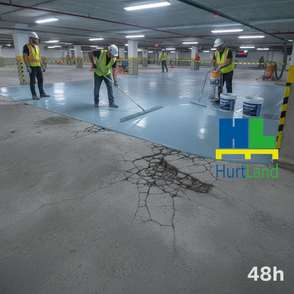 Renowacja posadzki parkingowej — MAXURETHANE® FLOOR w 48h